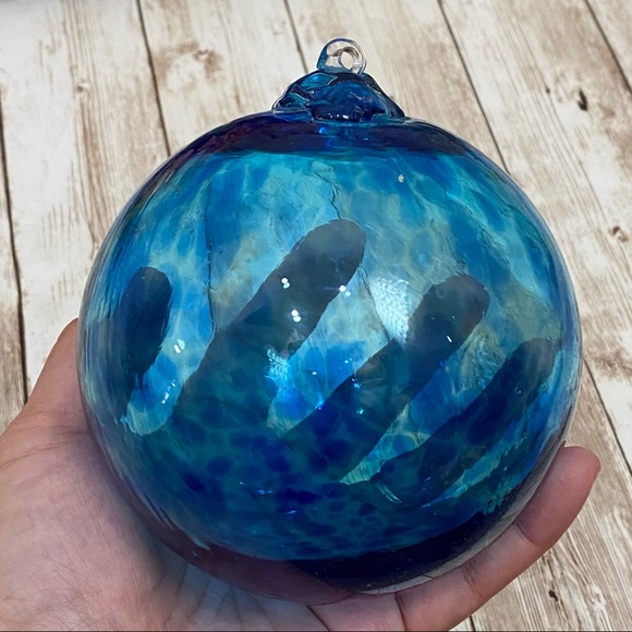 Blue Handblown Heavy Glass 4” Large Ornament - Picture 4 of 12